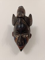 Afrikai maszk antik patinás fa Yoruba népcsoport Nigéria africká maska afrikanische Maske 409 5834