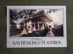 Képeslap,USA,Louisiana,San Francisco Plantation,ültetvényház látkép,részlet,1980-