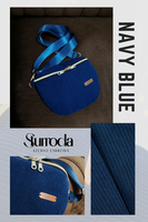 Kék kord testtáska