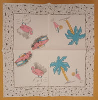 USA Florida 1990 Rózsaszín Cadillac rózsaszín flamingó mintás szalvéta