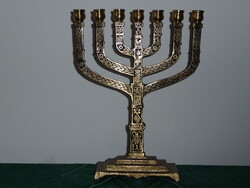 Wainberg réz menóra gyertyatartó 29,5 cm (judaika)