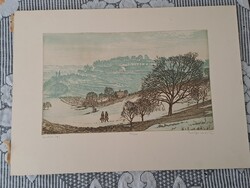 Csurgói Máté Lajos Zselici táj színes rézkarc