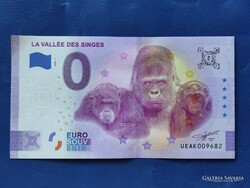 FRANCIAORSZÁG 0 EURO 2020 MAJOM GORILLA CSIMPÁNZ BONOBO! RITKA EMLÉK PAPÍRPÉNZ! UNC!