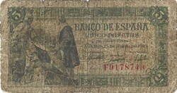 5 peseta 1945 Spanyolország 1.