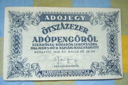 Tízezer Adópengő  és Ötszázezer Adópengő egyben T1