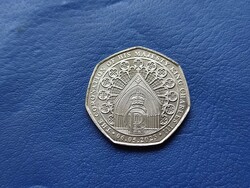 GIBRALTÁR 50 PENCE / FIFTY PENCE 2023 III.KÁROLY KORONÁZÁSA! WESTMINSTER APÁTSÁG! UNC! RITKA!