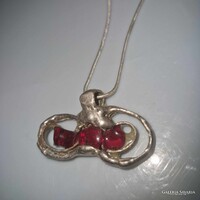 ÉKSZERTÜZZOMÁNC ,ezüstfoglaltos egyedi nyaklánc