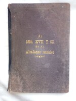 1884.VII.Törvènyczikk Antik régi  könyv .