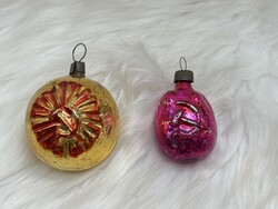 Retro üveg karácsonyfadísz,szovjet propaganda lampion,sarló-kalapács,Vöröscsillag