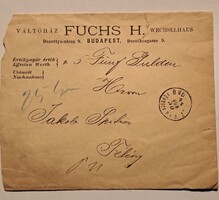 Fuchs H. Budapest – értékpapír küldemény 5 viaszpecséttel – Tétény