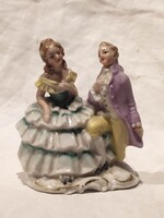 Wagner & Apel kis barokk porcelán figura pár Lippelsdorf