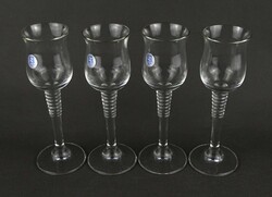 1Y278 Elegáns Zwiesel Glas talpas pálinkás pohár készlet 4 darab