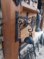 Kézműves  Egyedi kovácsoltvas kapu csengő Láncos vas kolomp jelző harang gong