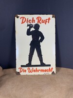 “Hív a Wehrmacht” zománc tábla