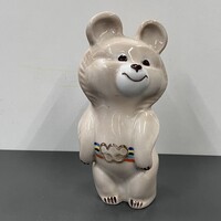 Jelzett orosz porcelán Misa maci 1980 Moszkvai olimpia kabala figurája