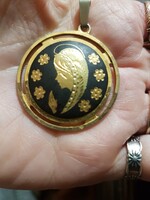 MÁRIA - medál- ANTIK - 24 k.aranyozás-(egyedi készített)-ötvösékszer,TOLEDO  mestermunka!