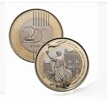 200 Forintos emlékérme, Magyar Tudományos Akadémia, 2025. verdefényes, rolniból bontva