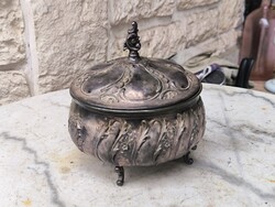 Sugar Box Bonbonnier, Silver-Like Rococo Baroque Style