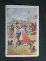 Képeslap,Hortobágy,Csárdás,Benyovszky festmény,1940-