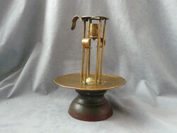 Antik 19. századi gyertyatartó állítható magasságú különleges réz havdala gyertyatartó judaika