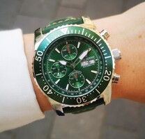Revue Thommen Diver Automatic Green - Doboz, certifikáció, Tiktakwatch szervizkártya, garancia