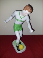 Nagy hollóházi zöld- fehér focista