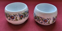 2db Melitta német porcelán mécses tartó gyertyatartó húsvéti tojástartó virág mintával tálka