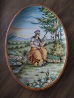 Ginori - olasz majolika dísztányér / 19. sz.vége