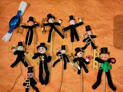 Karácsonyfadísz - Kéményseprő figurák 10 db egyben 4.