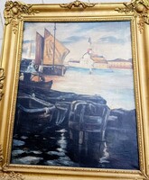 Harbor Scene Painting