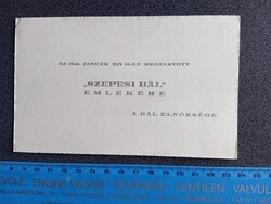 D209765    Szepesi Egyesület -  Szepesi bál  - emlékére megtartott báli kártya  1941 Szepesség