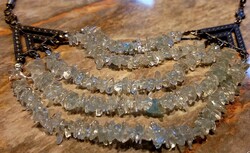 5-strand ice blue aquamarine bead necklace weighing 52.3g