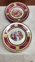 Német jelenetes porcelán tányérok 6db