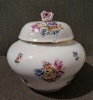 Régi Herendi ,rózsa fogantyús,  Eton mintás porcelán bonbonier.  15,5cm magas!  Fedelet két kis hiba