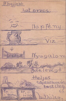 Rajzos tábori postai lap keresztény tematikában Szabó Imre Exodus könyvkiadónak írva