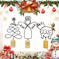 Apró kis karácsonyi és szilveszteri ajándék parafadugóban - angyal, karácsonyfa, új évi malacka