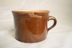 Rustic glazed ceramic large mug 0.5 liters, 12 x 8.5 cm + handle