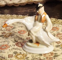 Herendi Lux Elek Ludas Matyi porcelán figura /HIBÁTLAN/