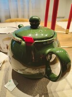 Angol kerámia, teás kanna - mély zöld mázasan / Chatsford