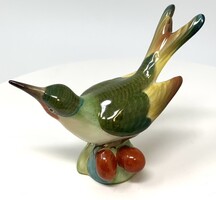 Herendi kolibri madár jelzett porcelán figura (9cm) RZ
