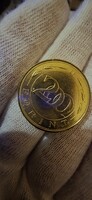 2009 200 FORINT CÍMERES KISEBB MÉRETŰ SÁRGARÉZ-ÖTVÖZET MINTA FELIRATÚ TESZTÉRME