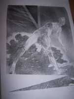 Eszik Alajos (1953-): Nyáréji séta, 2002. Litográfia, papír. Jelzett. Számozott (2/13). 38×31 cm.