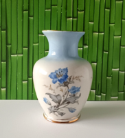 RÉGI,SZÉP VIRÁG MINTÁS HOLLÓHÁZI PORCELÁN VÁZA