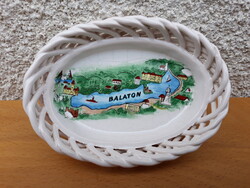 Retro Bodrogkeresztúri Balatoni emlék kerámia tálka