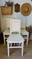 Parasztszék, fehérre festve, vintage 8db