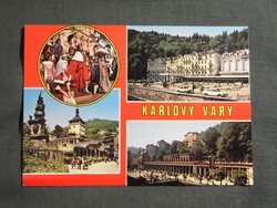 Képeslap,Csehország,Karlovy Vary,gyógyfürdő látkép,részlet,1971-
