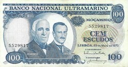 100 escudo escudos 1972 Portugál Mozambik Ritka