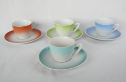 Kőbányai Drasche porcelán 4 db mokkás kávés csésze