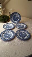 Ironstone angol,jelenetes porcelán lapostányér 5 db.