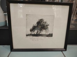 Barcsay Jenő "Fák" rézkarc